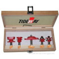 45# Carbon Steel 5 - Piece Cabinet Door Set Router Bit Sets With Red Painted